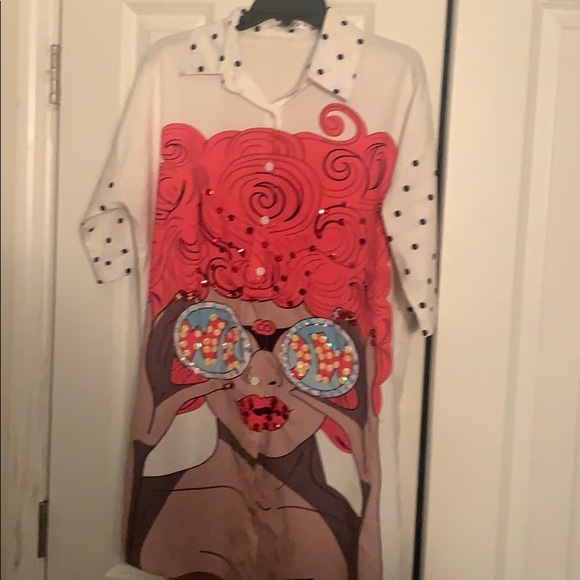 Wow pink curly hair shirt - Picture 1 of 1